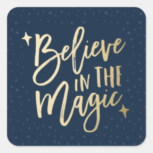 Believe In The Magic   Holiday Stickers in Navy
