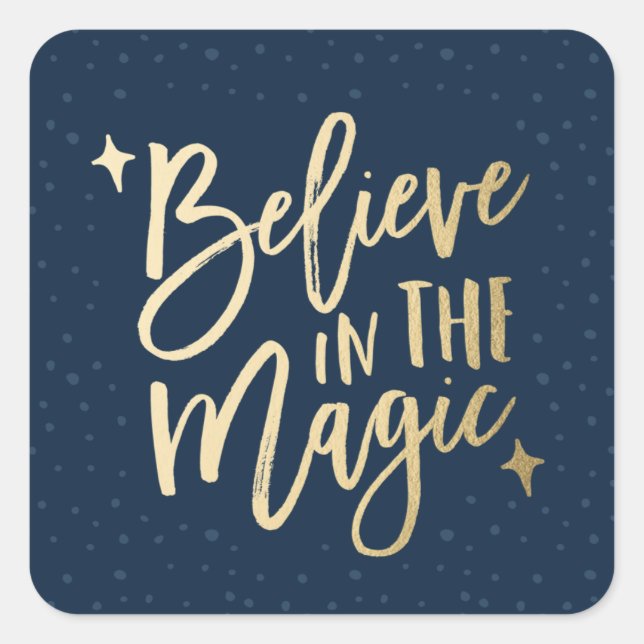 Believe In The Magic | Holiday Stickers in Navy (Front)