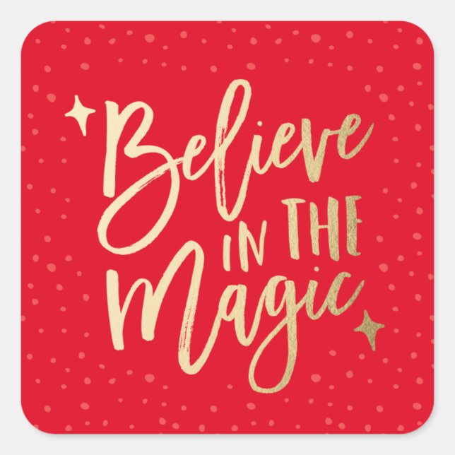 Believe In The Magic | Holiday Stickers in Red (Front)