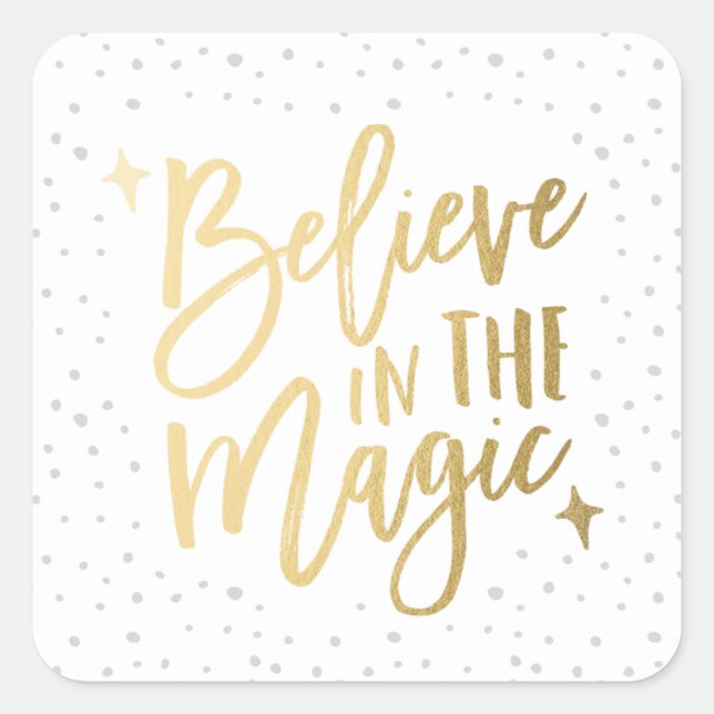 Believe In The Magic | Holiday Stickers in White (Front)
