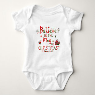 Believe in the magic of christmas baby bodysuit