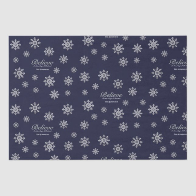 Believe in the Magic Of Christmas | Blue Tissue Paper (Front)