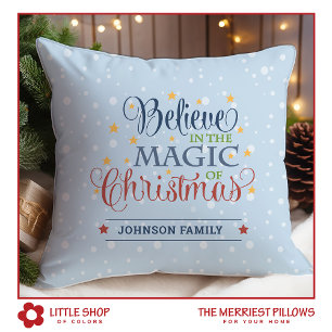 Believe in the Magic of Christmas Elegant Script Cushion