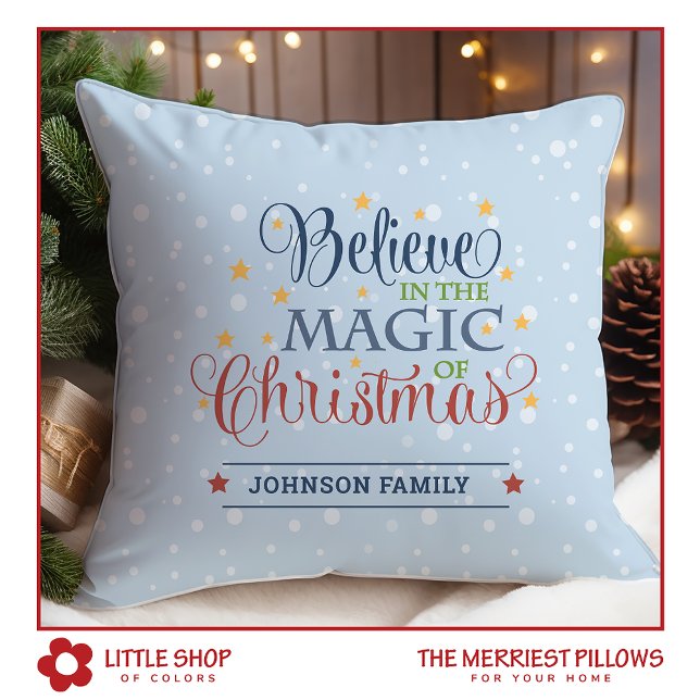 Believe in the Magic of Christmas Elegant Script Cushion (Creator Uploaded)