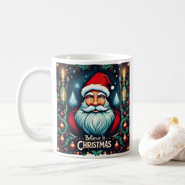 Believe in the Magic of Christmas Festive  Coffee Mug (With Donut)