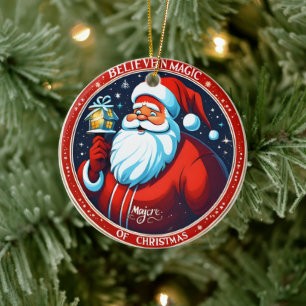 Believe in the Magic of Christmas Festive Holiday Ceramic Tree Decoration