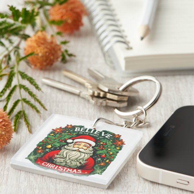 Believe in the Magic of Christmas Festive  Key Ring (Front Right)