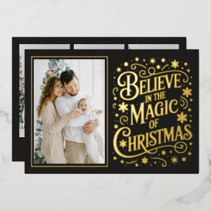 Believe In The Magic Of Christmas Foil Holiday Card