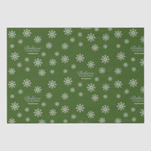 Believe in the Magic Of Christmas Green Tissue Paper