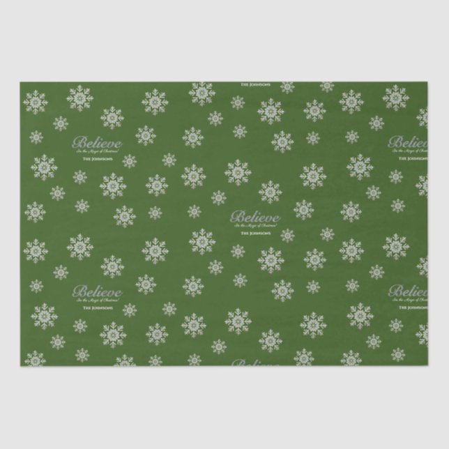 Believe in the Magic Of Christmas | Green Tissue Paper (Front)