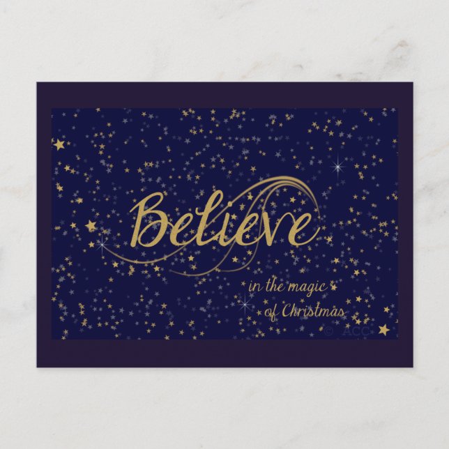 Believe in the magic of Christmas Holiday Postcard (Front)