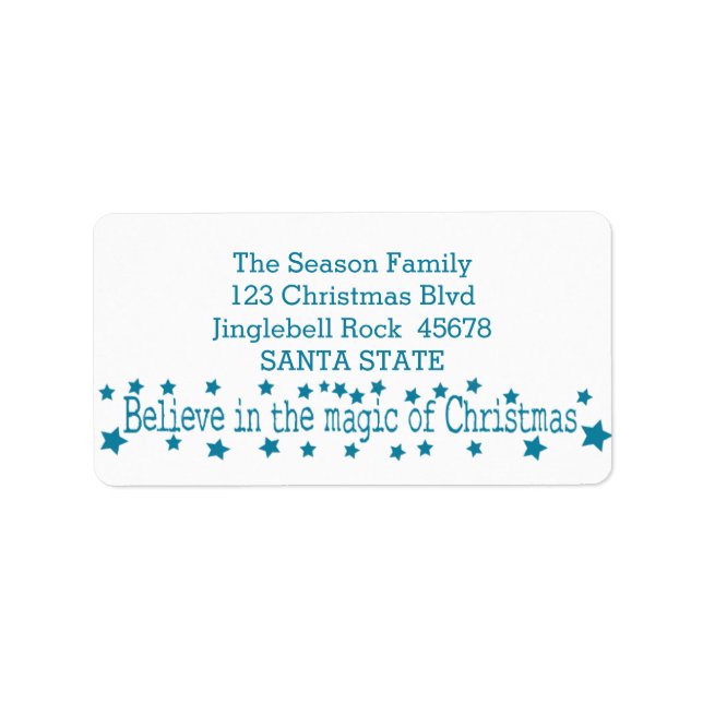 Believe in the magic of Christmas Label (Front)