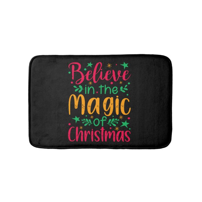 Believe in the Magic of Christmas Merry christmas Bath Mat (Front)