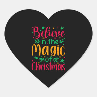 Believe in the Magic of Christmas Merry christmas Heart Sticker