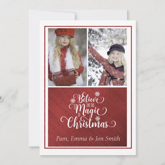 Believe in the Magic of Christmas Photo Card (Front)