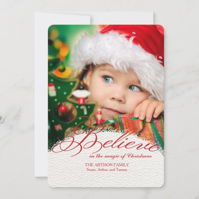 Believe In The Magic Of Christmas Photo Card (Front)