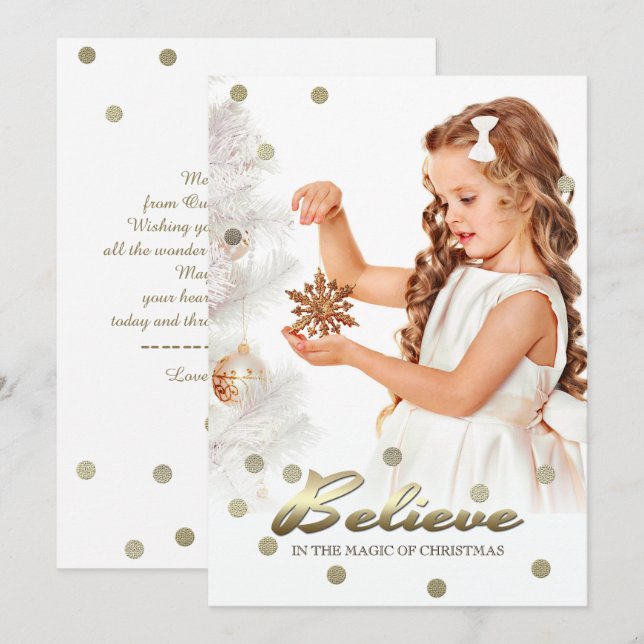 Believe in the Magic of Christmas. Photo Cards (Front/Back)