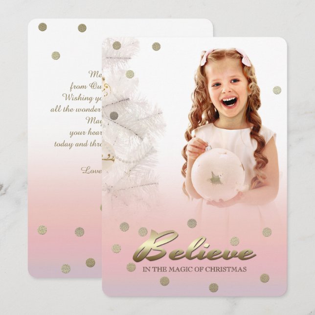 Believe in the Magic of Christmas. Photo Cards (Front/Back)