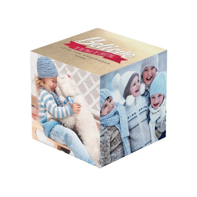 Believe in the Magic of Christmas Photo Cube (Front Angled)