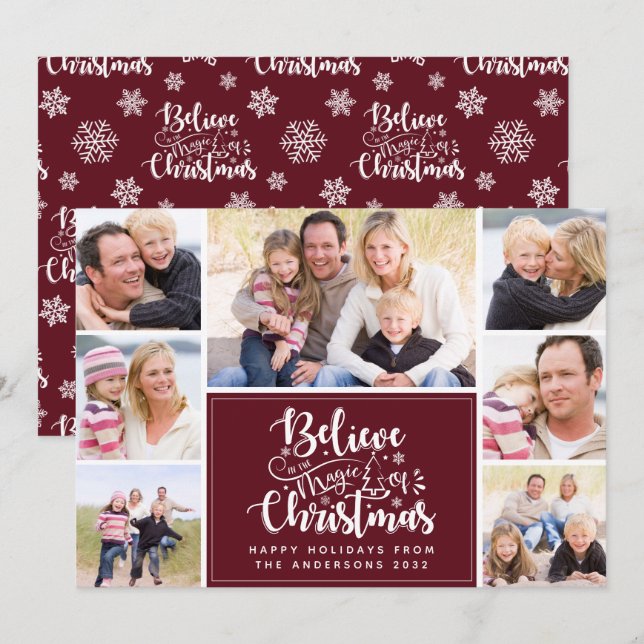 Believe in the Magic of Christmas Photo Holiday Card (Front/Back)