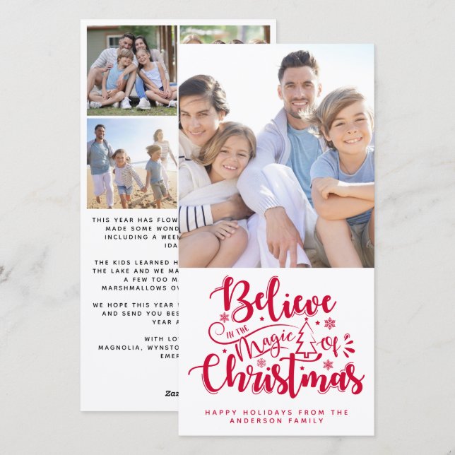 Believe in the Magic of Christmas Photo  Holiday Card (Front/Back)