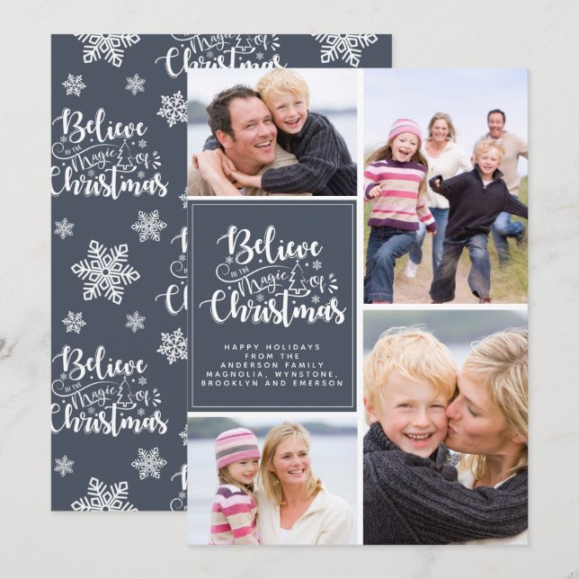 Believe in the Magic of Christmas Photo Holiday Card (Front/Back)