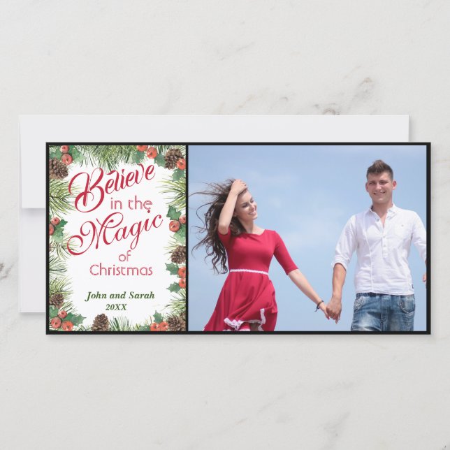 Believe In The Magic Of Christmas - Photo Holiday Card (Front)