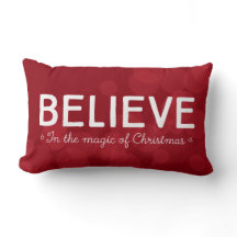 Believe in the magic of Christmas • red bokeh