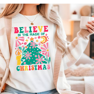 Believe In The Magic Of Christmas Retro Boho Tri-Blend Shirt