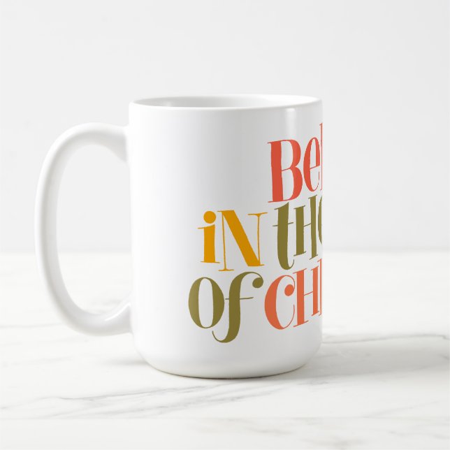 Believe in the Magic of Christmas - Retro Style Coffee Mug (Left)