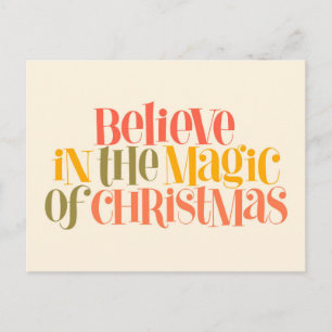 Believe in the Magic of Christmas - Retro Style Postcard