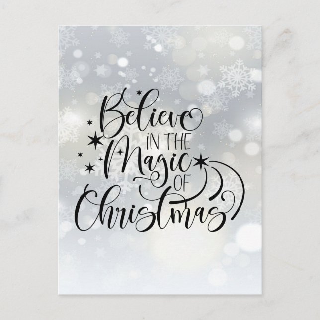 Believe In The Magic Of Christmas - Snowflake Postcard (Front)