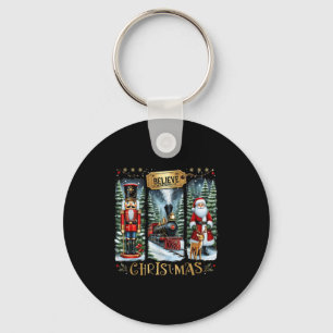 Believe In The Magic Of Christmas Train Nutcracker Key Ring