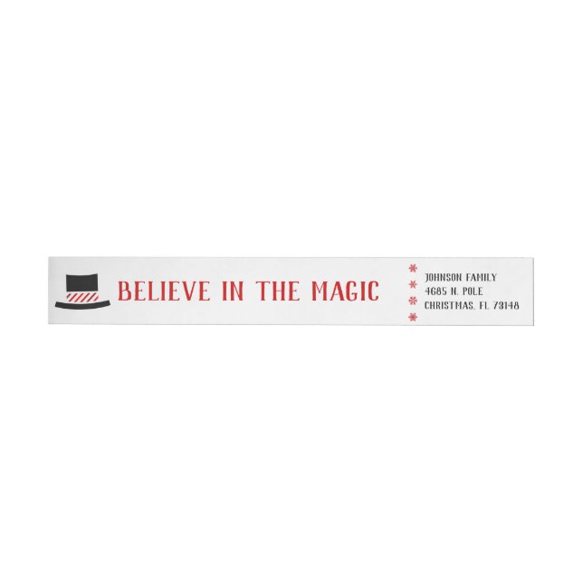 Believe in the Magic - Snowmans Top Hat Wrap Around Label (Individual)