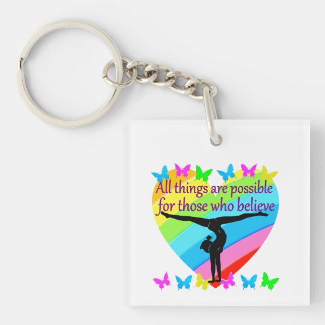 BELIEVE IN THE POWER OF YOUR GYMNASTICS DREAMS KEY RING (Front)