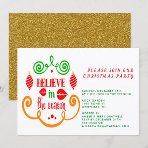 Believe in the Season, Christmas Holiday, ZPR Invitation