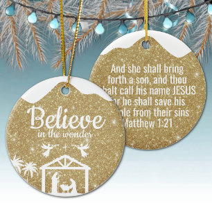 Believe in the wonder Manger Divine Passage ⛪️ 🎄 Ceramic Tree Decoration