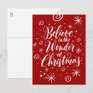 Believe in the Wonder of Christmas Christian Magic Holiday Postcard