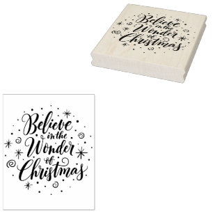 Believe in the Wonder of Christmas Christian Magic Rubber Stamp