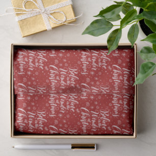 Believe in the Wonder of Christmas Lettering Red   Tissue Paper