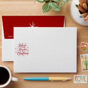 Believe in the Wonder of Christmas Stars Snowflake Envelope