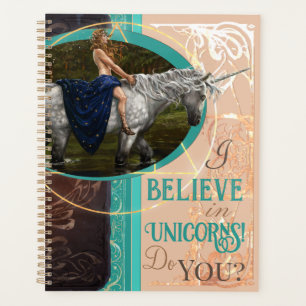 Believe in Unicorn fantasy art Planner