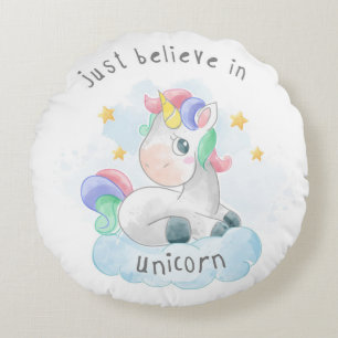 Believe in Unicorns Round Cushion