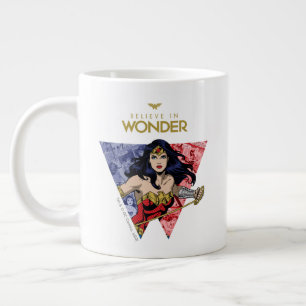 "Believe In Wonder" Wonder Woman Lasso Comic Logo Large Coffee Mug