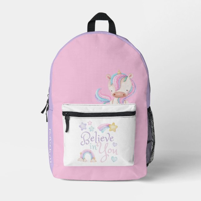 Believe In You Unicorn Backpack (Front)