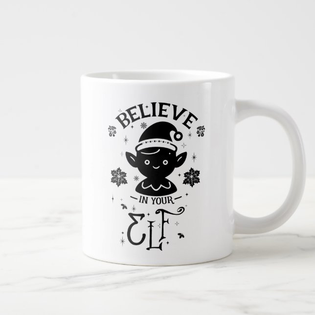 Believe in Your Elf Large Coffee Mug (Right)