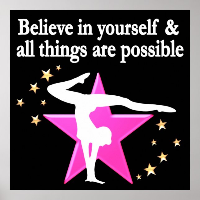 BELIEVE IN YOUR GYMNASTICS GOALS AND DREAMS POSTER (Front)