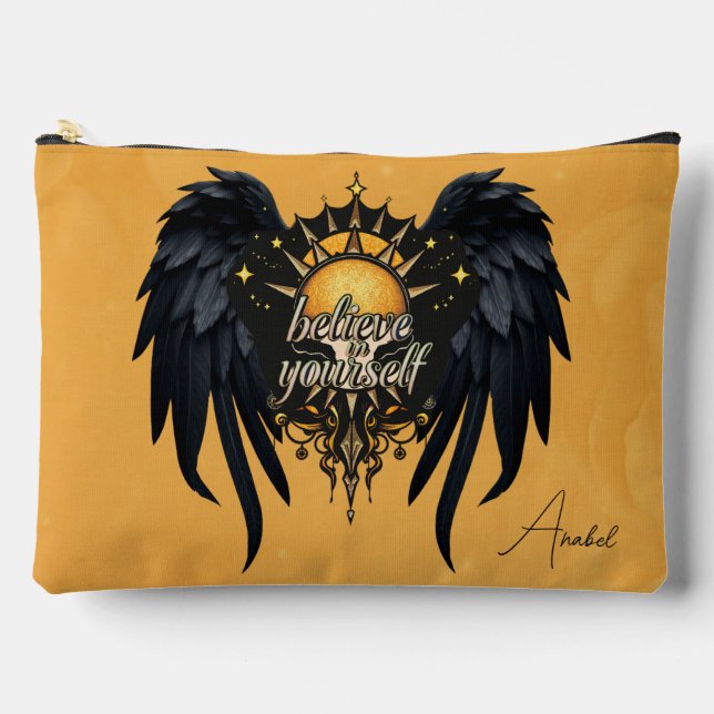 Believe in Yourself, a lettering  Accessory Pouch (Front)