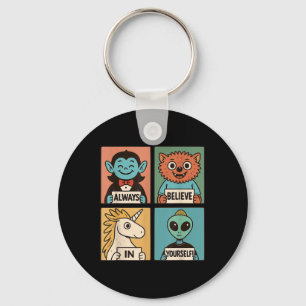 Believe In Yourself_ Adorable Monster & Alien Key Ring