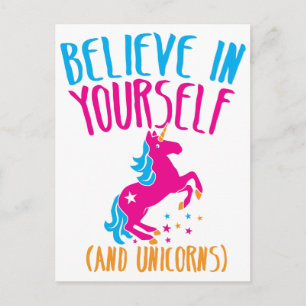 Believe in yourself (and unicorns) postcard